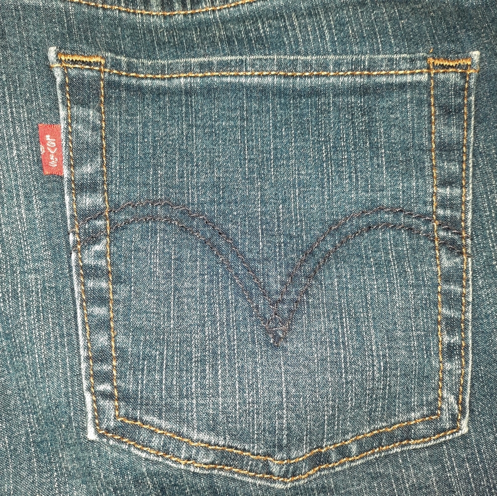 Levi's 512 Perfectly Slimming Boot Cut Blue Jeans SZ 16P - Picture 9 of 10
